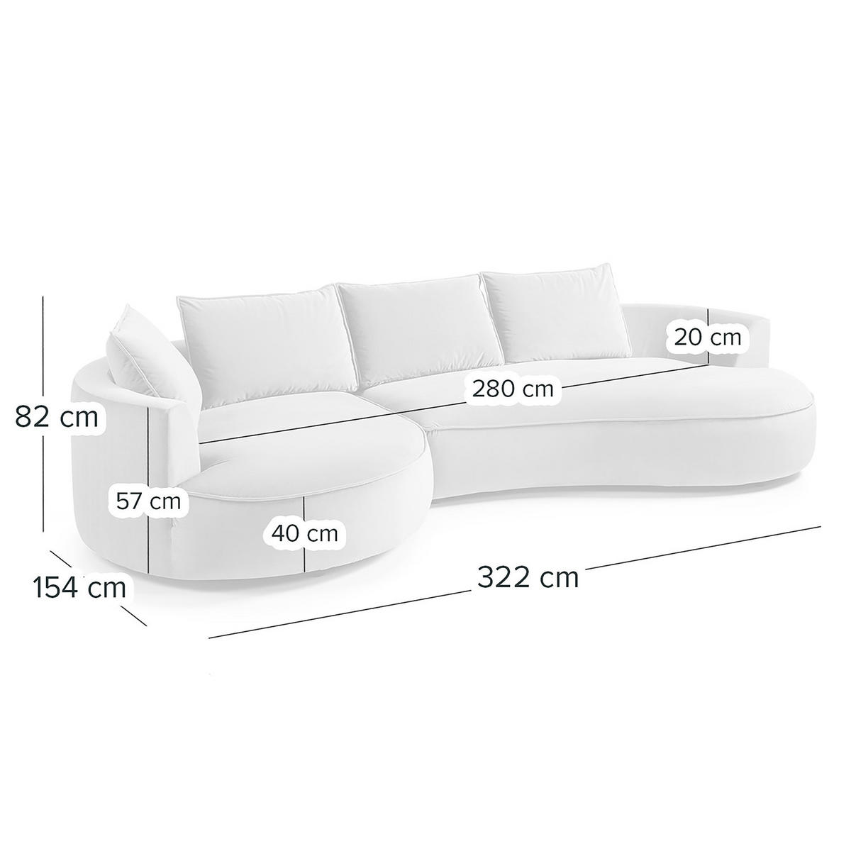 BIGSOFA - Hellgrau/Schwarz, Kunststoff/Textil (322/82/154cm) - home24