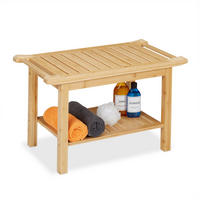 BADHOCKER - Hellbraun, Holz (75/45/40.5cm) - Relaxdays