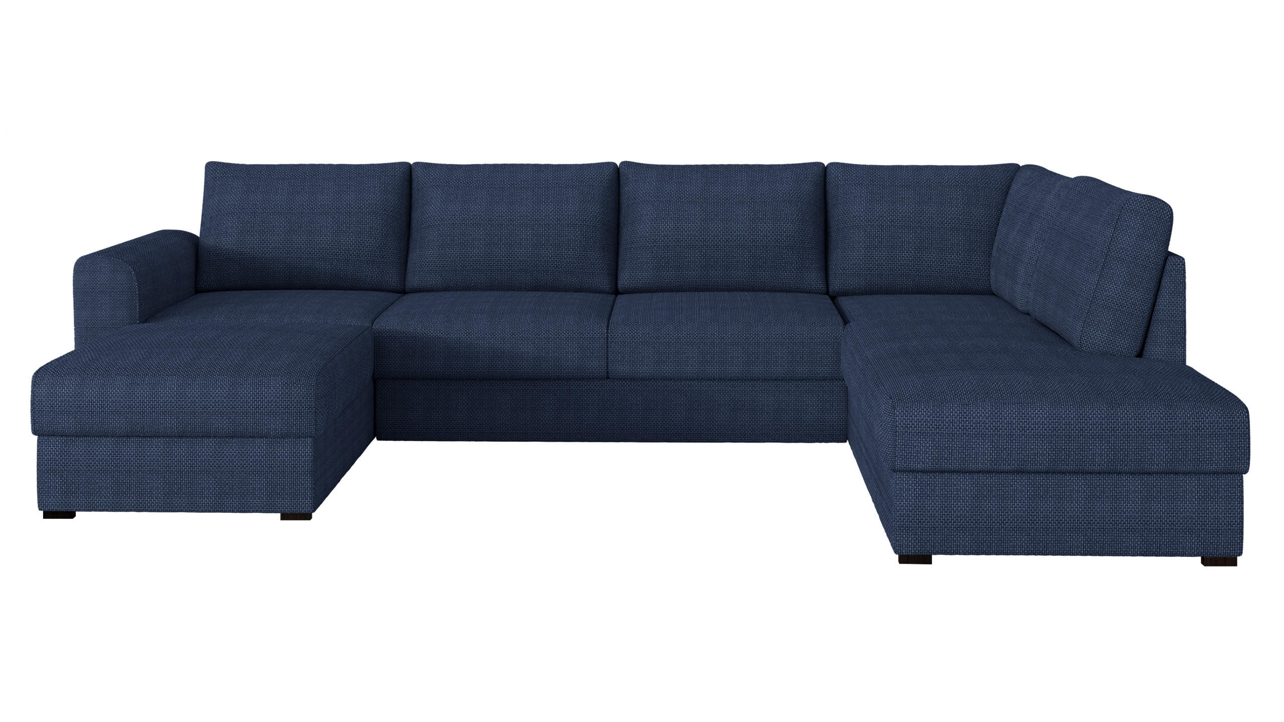 WOHNLANDSCHAFT Wilma, Seite: Rechts - Blau/Schwarz, Holz/Textil (305/85/188cm) - MIRJAN24
