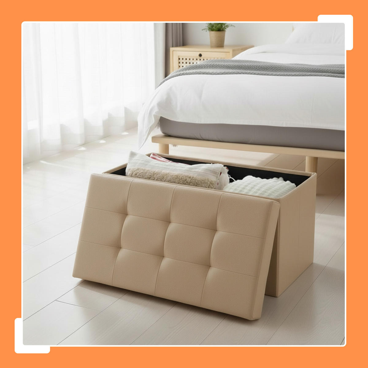 SITZBANK - Beige, Holzwerkstoff/Kunststoff (76/38/38cm) - Relaxdays