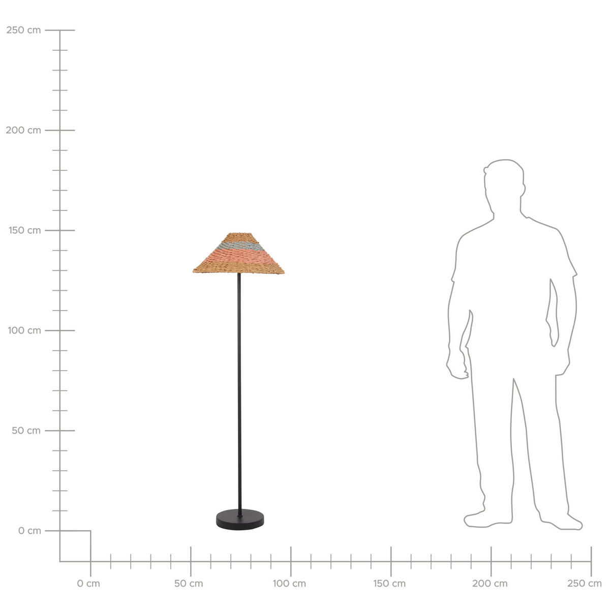 STEHLAMPE Beige/Schwarz/Rosa/Blau Kyoga - Blau/Pink, Metall (47/47/150cm) - Beliani