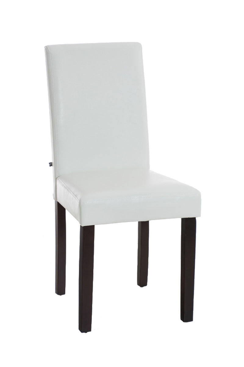 ESSZIMMERSTUHL Ines Kunstleder, Gestell Holz Dunkelbraun Weiß - Dunkelbraun/Weiß, Holz/Textil (41/91/47cm) - TPFLiving