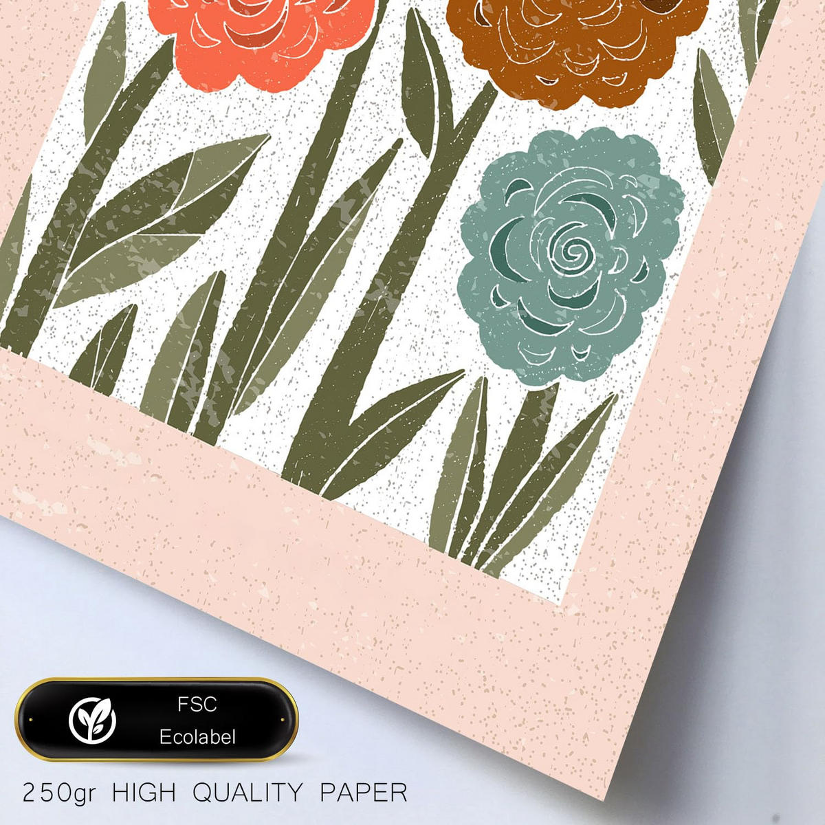 POSTER Set Mit 6 Drucken Blüten In Der Sammlung Ethnischer Style Drucke Dekorative Rahmen Für Zuhause Wandkunstdruck A3 & A4 Rahmen Aus Hellem Holz - Beige, Papier (29/3cm) - Nacnic