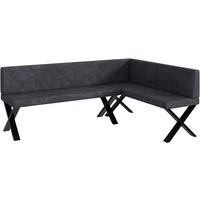ECKBANK ERIC_X - Dunkelgrau, Textil (142/196cm) - Meblini
