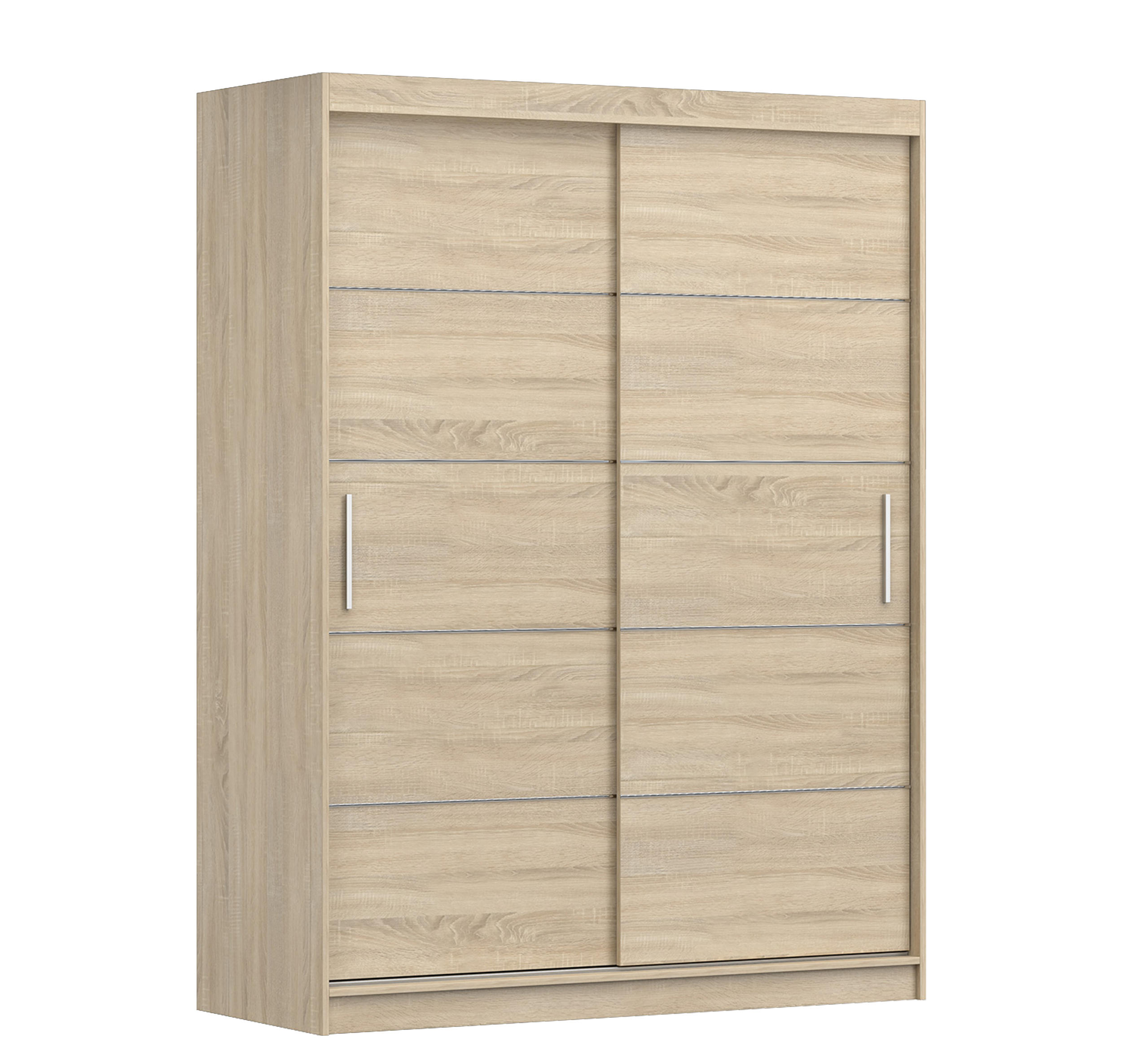 SCHIEBETÜRENSCHRANK - Lara 06 - Sonoma - Sonoma Eiche, Holzwerkstoff/Metall (150/200/61cm) - Möblo