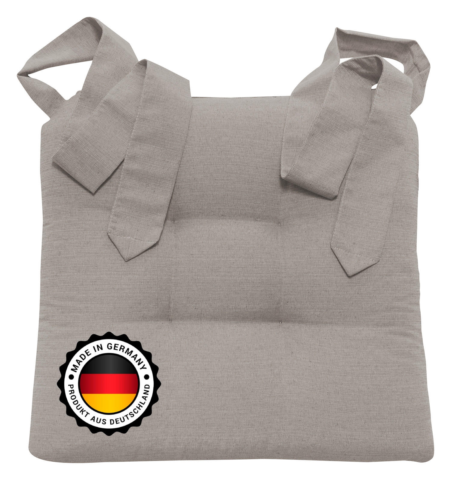 STUHLKISSEN mit Schleifenband - Taupe, Textil (46/42/7cm) - Bonvionn