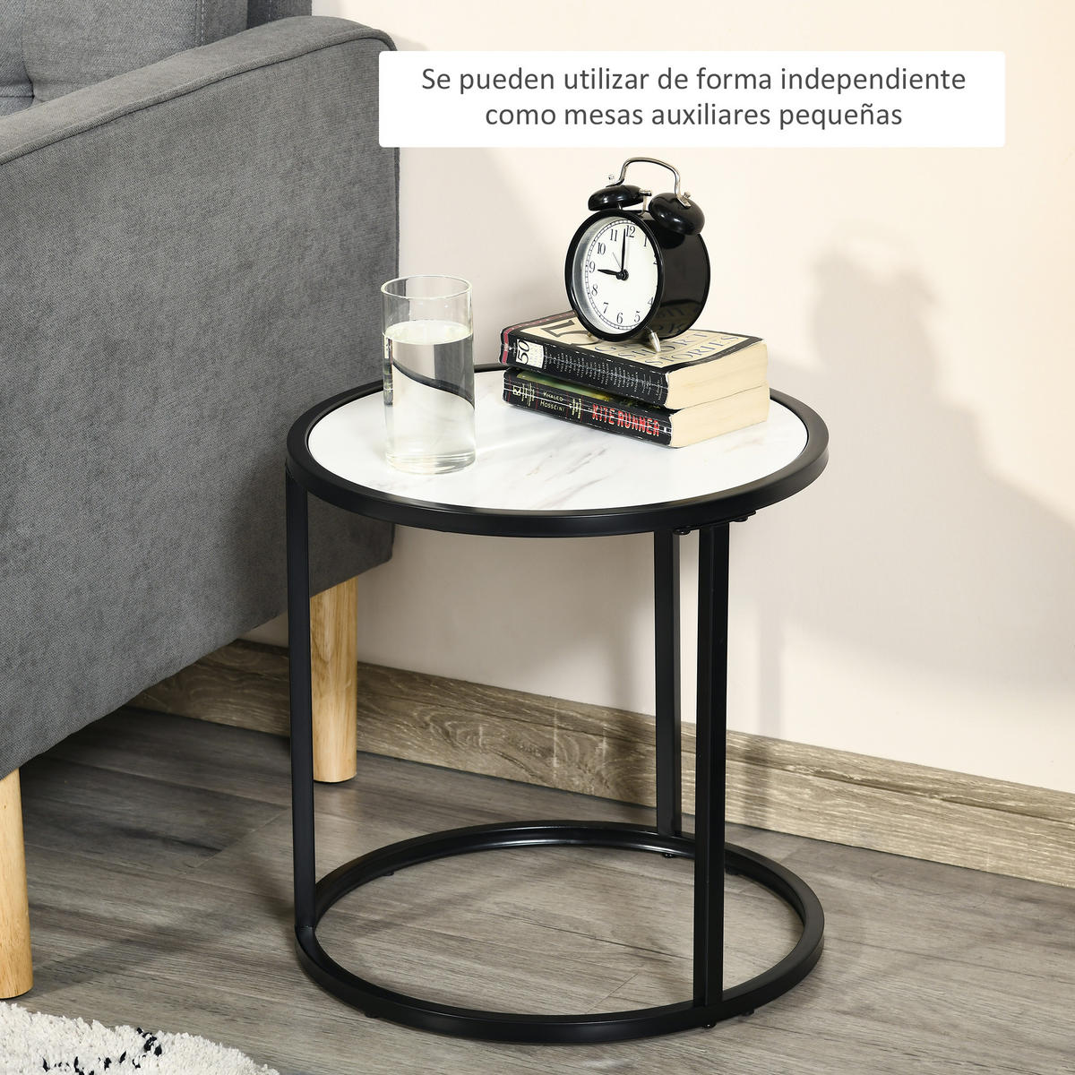 BEISTELLTISCH Weiß 2 Stück - Weiß, Naturmaterialien (60/60/46cm) - GiPP