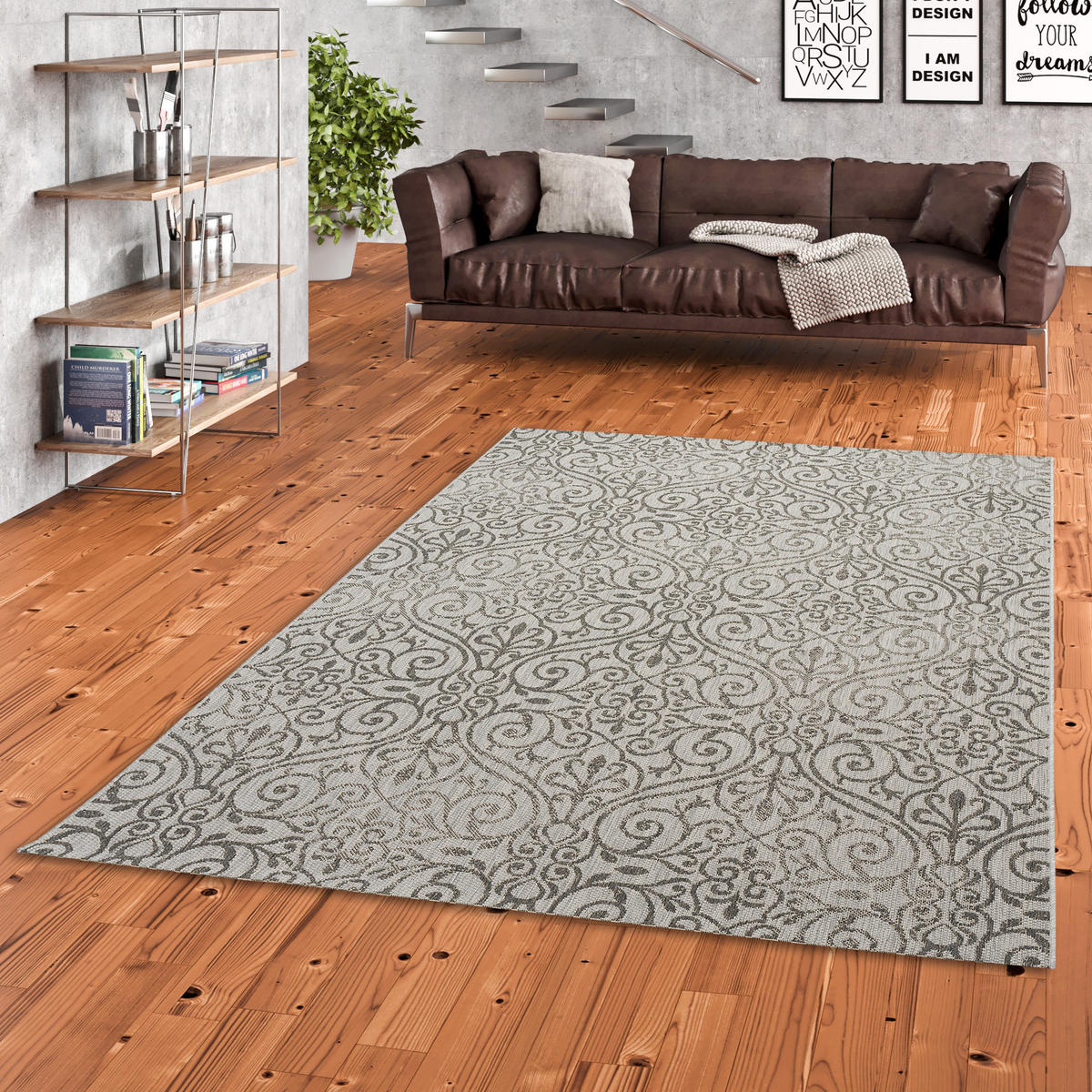 MODERN FLACHGEWEBE RUGGY BAROCK VINTAGE - Grau, Textil (140/200cm) - Pergamon