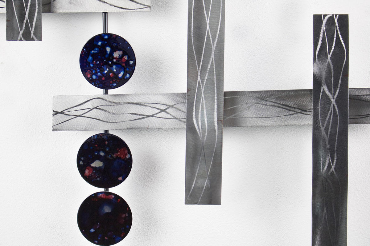 WANDDEKO Silber 70/109 cm - Silberfarben/Schwarz, Metall (2.4/109/6cm) - KUNSTLOFT