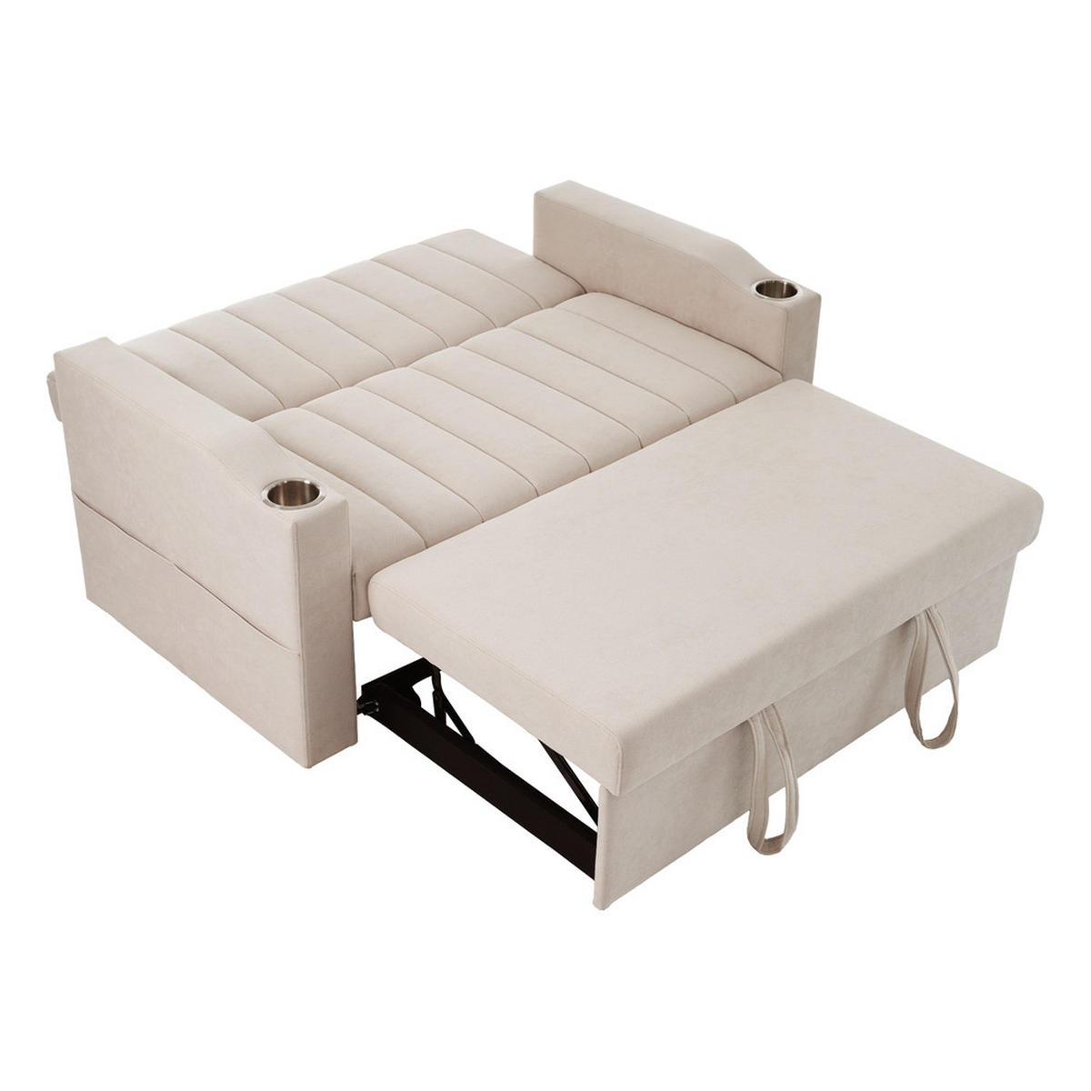 SOFA Multifunktions Modernes Schlafsofa mit verstellbarer Rückenlehne - Beige, Holz (113/84/61cm) - FLIEKS