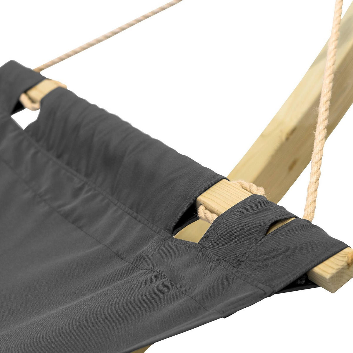 HÄNGEMATTE mit Gestell CORRELO ,Dunkelgrau - Dunkelgrau, Holz/Textil (395/143/145cm) - KONSIMO®