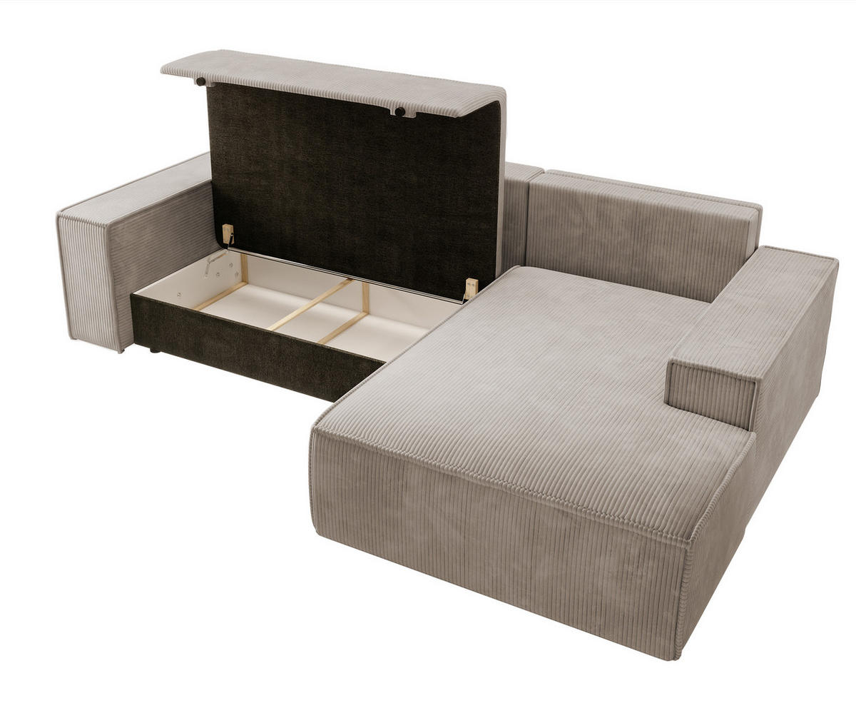 ECKSOFA Farese Beige Cord - Beige, Textil (267/167cm) - Selsey