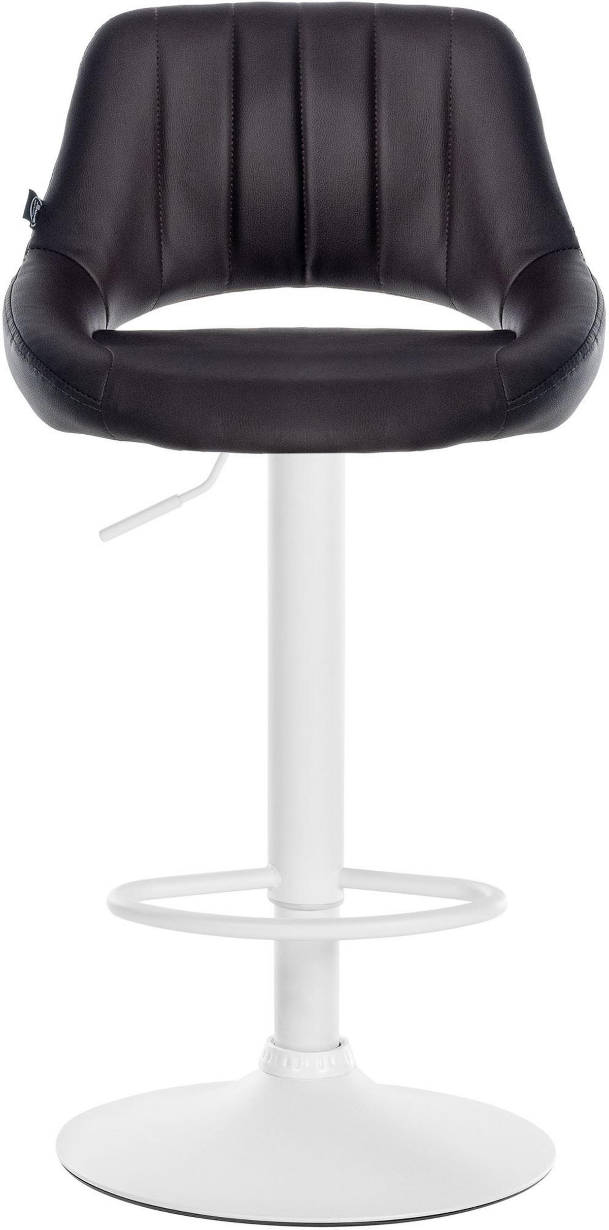 BARHOCKER 2er Set Segad Kunstleder Braun Weiß - Braun, Leder/Metall (47/85/48cm) - DELUKE