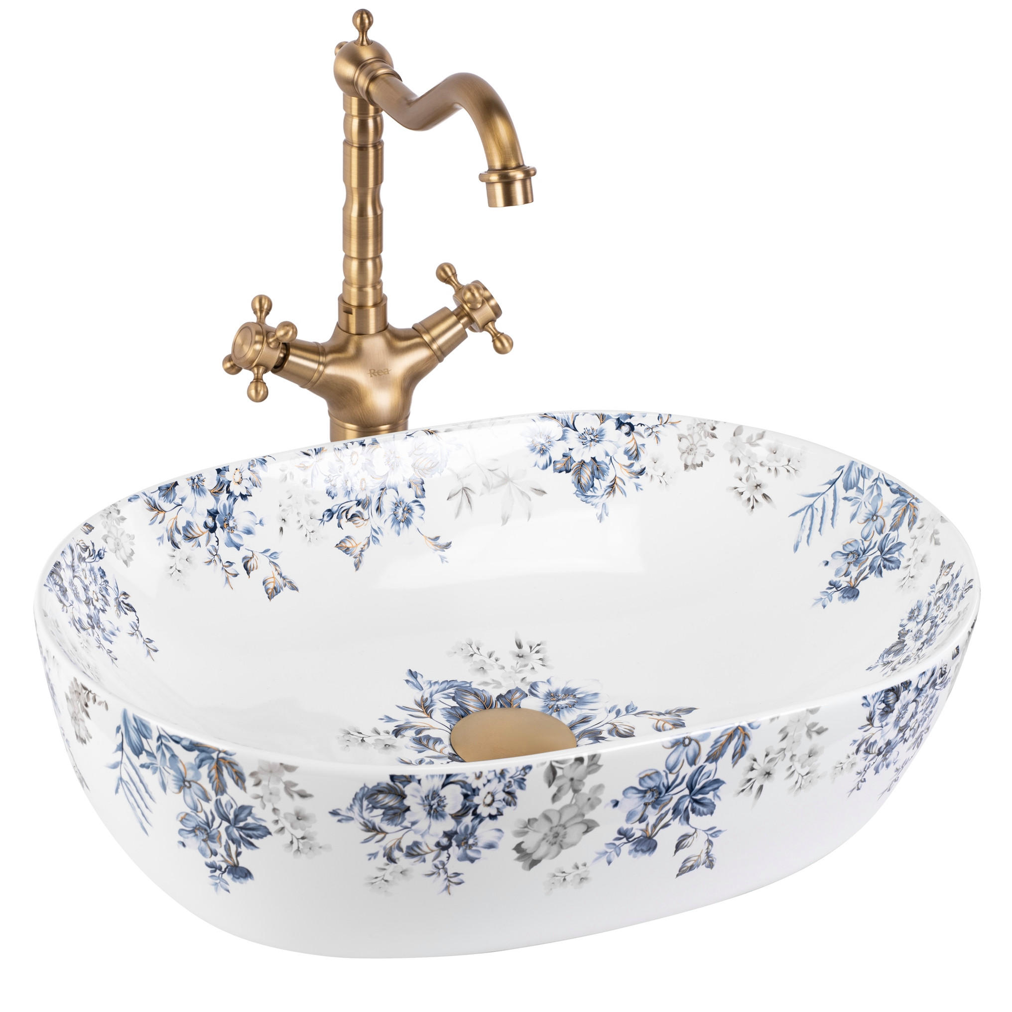 AUFSATZWASCHBECKEN Rea Veronica Shiny - Weiß, Keramik (35/13.5/48.5cm) - REA
