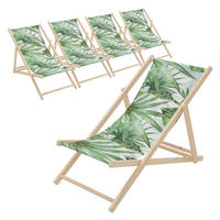 SADA 5 lehátek Palme, zeleno-bílá - zelená barva, dřevo (57.5/83/100cm) - ECD-Germany
