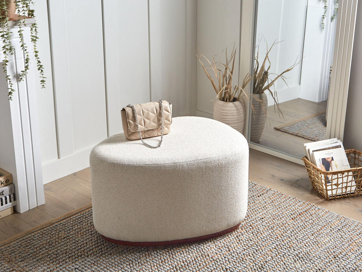 POUF Stoff Hellbeige Saco - Beige, Textil (57/45/78cm) - Beliani