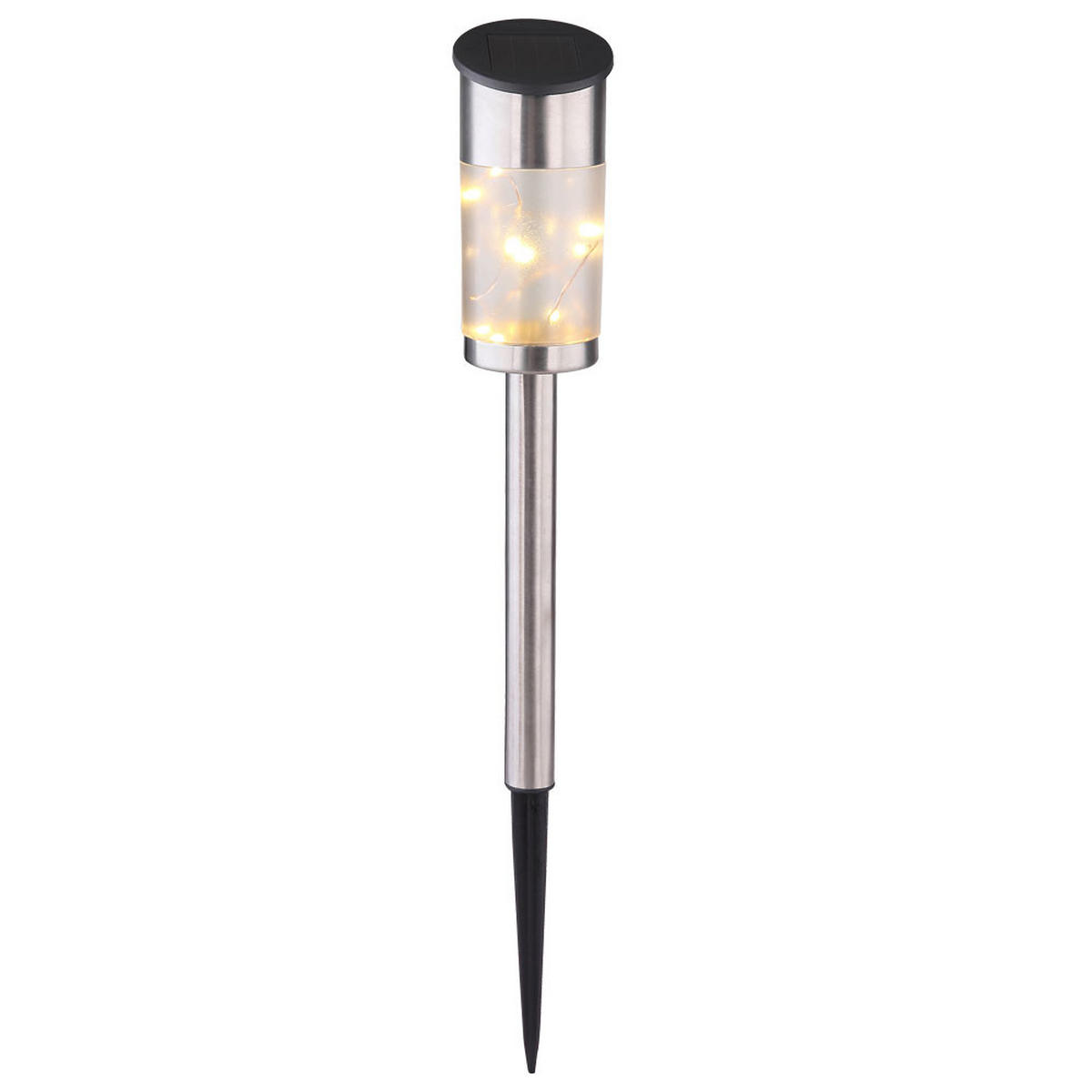 LED AUSSENLEUCHTE Edelstahl Silber 4x Solar-Steckleuchte - Silberfarben, Metall (5.5/5.5/39cm)
