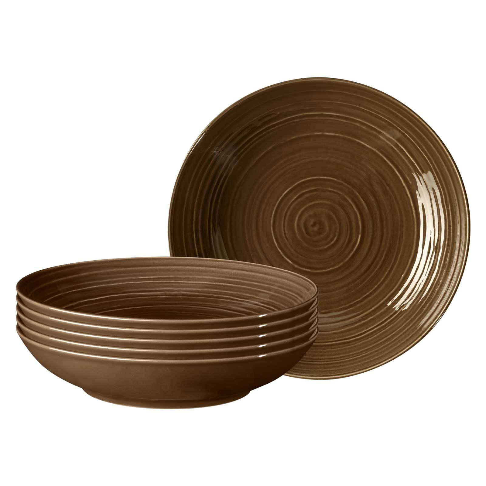 PASTATELLER Terra Erdbraun ø 26 cm 6er Set - Braun, Keramik (26cm) - Seltmann Weiden