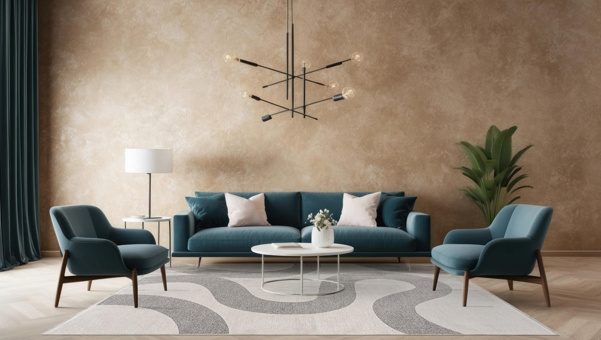 TEPPICH Zweiseitiger Weiß Modern Geometrisch - Kurzflor Rechteckig Weich - Ecru Graphit Grau - 200 x 300 cm - Ecru/Champagner, Textil (200/300cm) - Mazovia