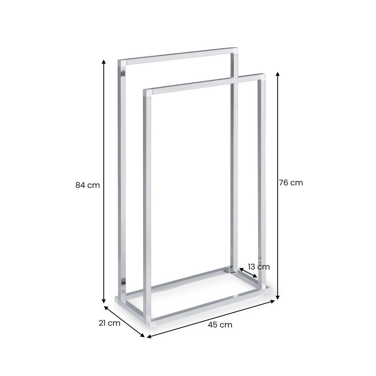 HANDTUCHHALTER MAILO - Chromfarben, Metall (45/84/21cm) - IDIMEX