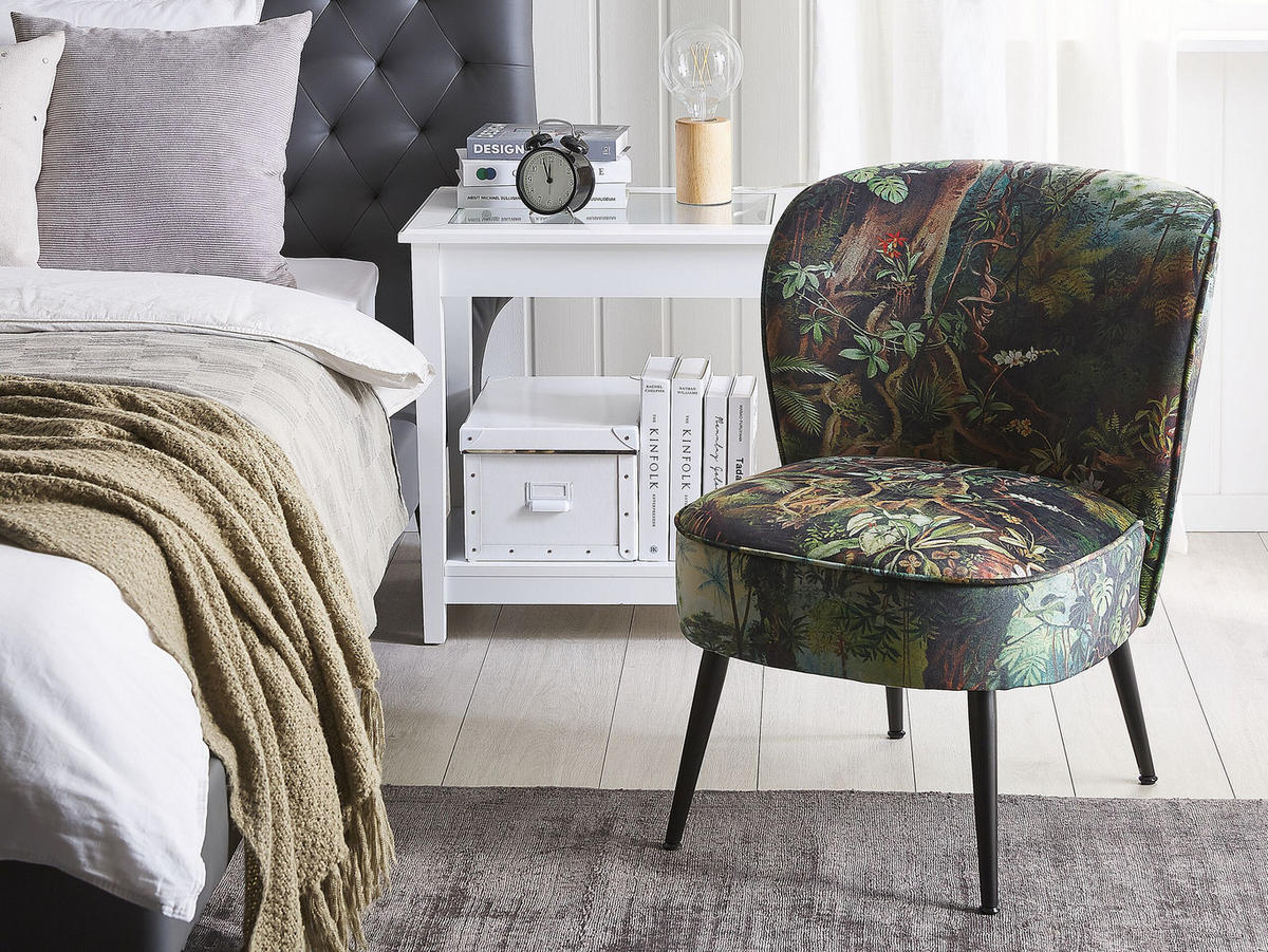 SESSEL Polsterbezug Grün Voss - Grün, Textil/Metall (60/76/52cm) - Beliani