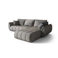 ECKSOFA TOKYO PREMIUM mit Schlaffunktion, Stoff MONOLITH, Hellgrau, Rechts - Hellgrau, Holz (280/190cm) - Kaiser Möbel