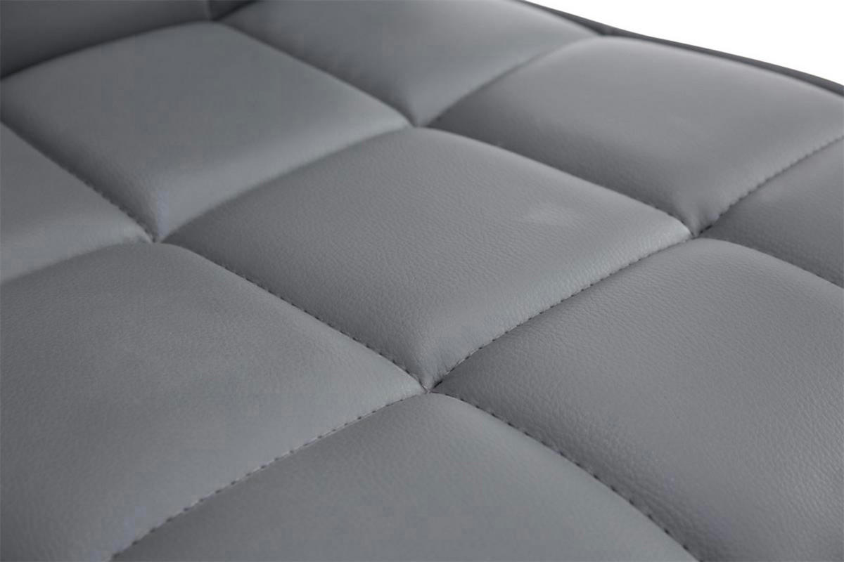 DREHSTUHL 2er Set Lederlook grau - Chromfarben/Grau, Textil/Metall (43/90/59cm) - CLP