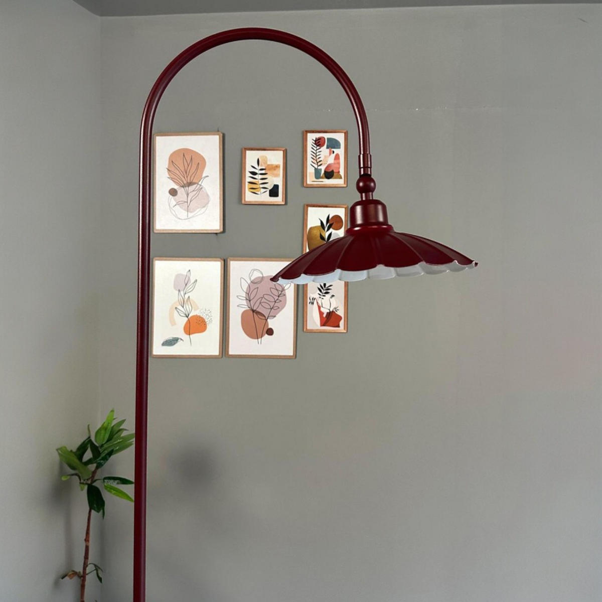 STEHLAMPE Varel - Bordeaux, Metall (35/35/180cm) - Bamyum