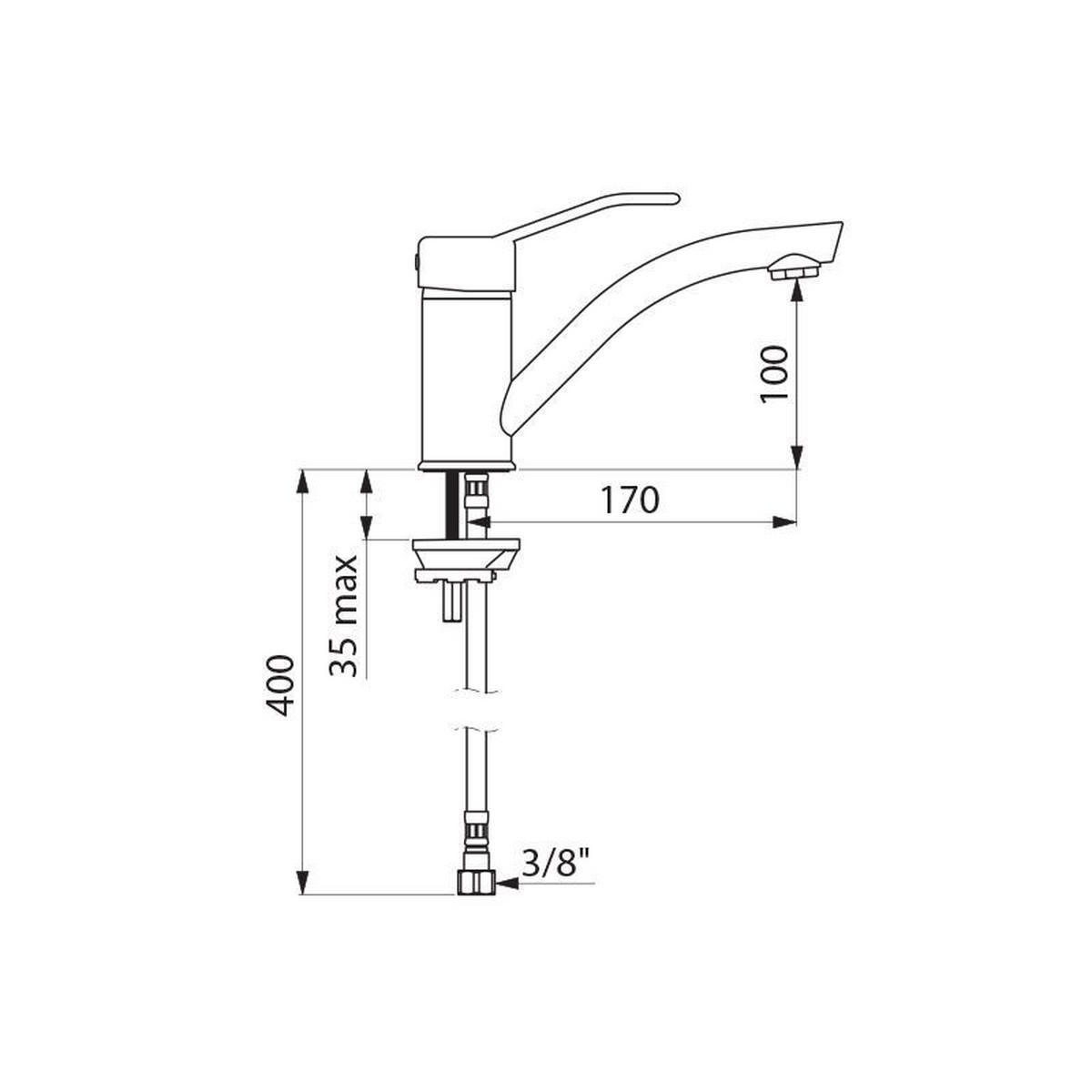 EINHEBELMISCHER Standmontage Schwenkauslauf H100 L170 Bügelgriff - Chromfarben, Metall (22/9.5/30cm) - Delabie