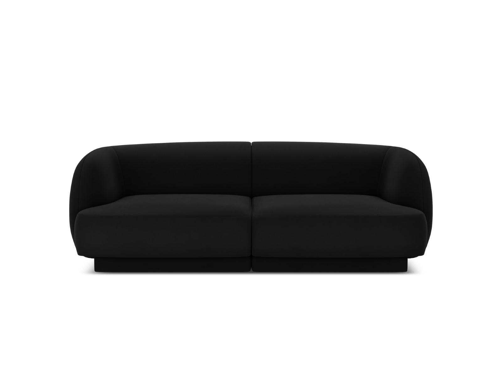 SOFA Miley aus Samt schwarz 2 Sitzplätze - Schwarz, Textil (90/70/180cm) - Micadoni
