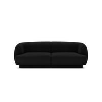 SOFA Miley aus Samt schwarz 2 Sitzplätze - Schwarz, Textil (90/70/180cm) - Micadoni