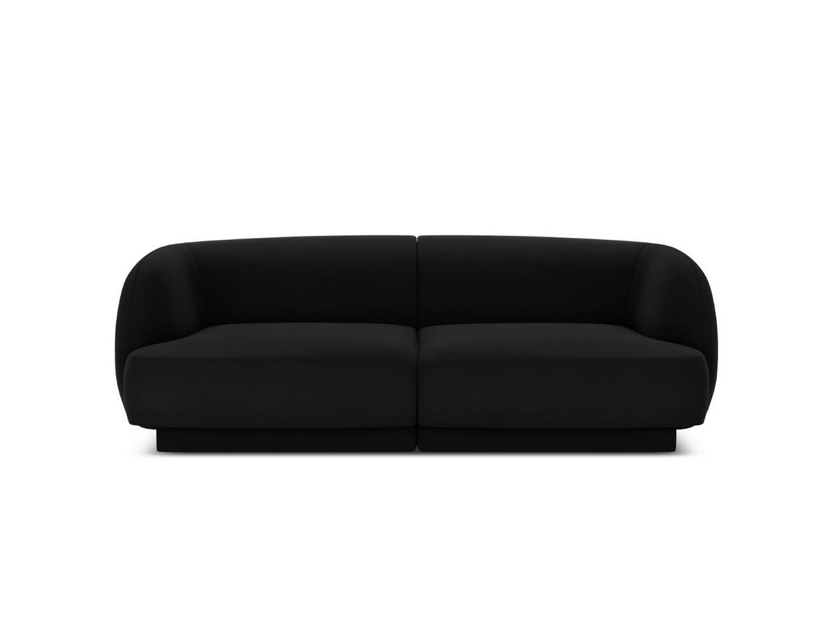 SOFA Miley aus Samt schwarz 2 Sitzplätze - Schwarz, Textil (90/70/180cm) - Micadoni