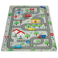 KINDERTEPPICH Waschbar, mit Straßen-Motiv, Grau, 155 x 230 cm - Grau, Textil (155/230cm) - KADIMA DESIGN