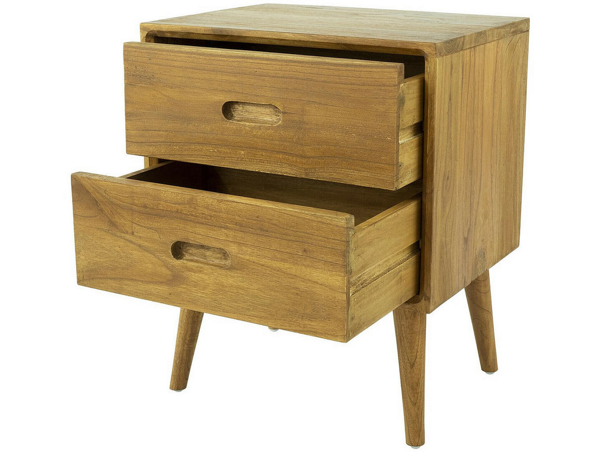 NACHTTISCH - 45 cm x 35 cm - Holz, Platte - Naturfarben Hell - PONIDA - Naturfarben, Holz (45/55/35cm) - Vente-Unique
