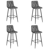 BARHOCKER 4-er Set KODA dunkelgrauer Sitz, schwarze Basis - Dunkelgrau/Schwarz, Metall (43.5/104/32.5cm) - Valora