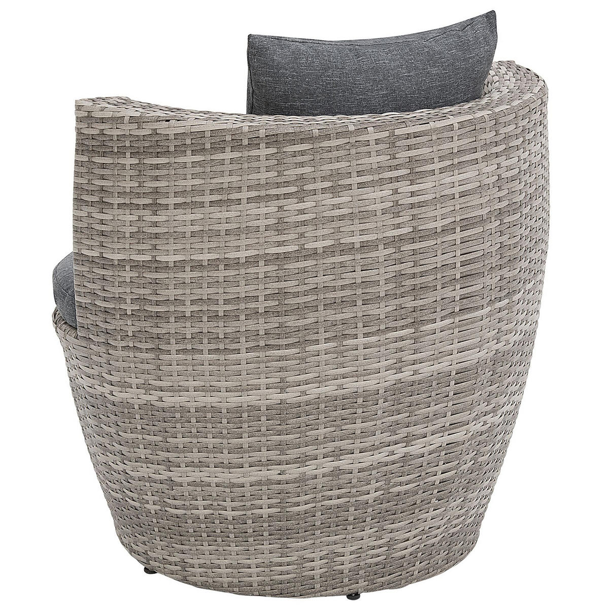 BALKONSET 2-Sitzer Rattan grau Auflagen grau Capri - Grau, Kunststoff/Textil - Beliani