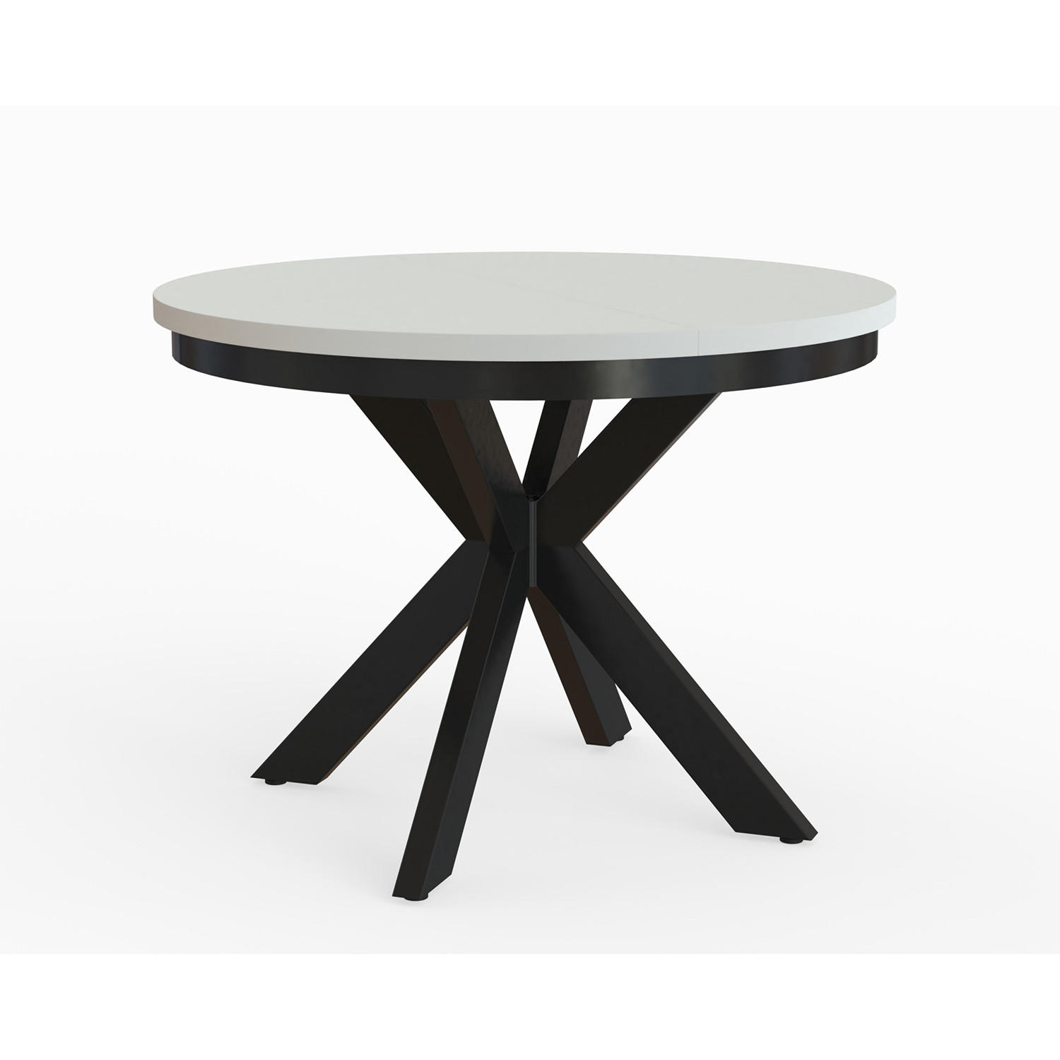 Meblini Esstisch Weiß, Schwarz 100x77x100 cm