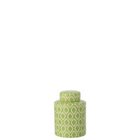 DEKORATIVER TOPF KARIERT - Weiß, Keramik (14/19/14cm) - J-Line