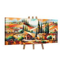 GEMÄLDE Warmer Abend auf Keilrahmen 115x50 cm - Multicolor, Holz (115/50cm) - YS-art gallery