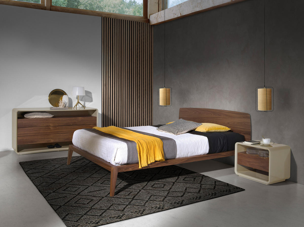 NACHTTISCH Nussbaum und graues Holz - Multicolor/Braun, Holz/Holzwerkstoff (55/45/40cm) - ANGEL CERDA