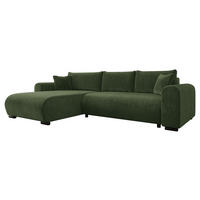 ECKSOFA Merkos - Dunkelgrün/Schwarz, Holz/Textil (285/188cm) - MIRJAN24