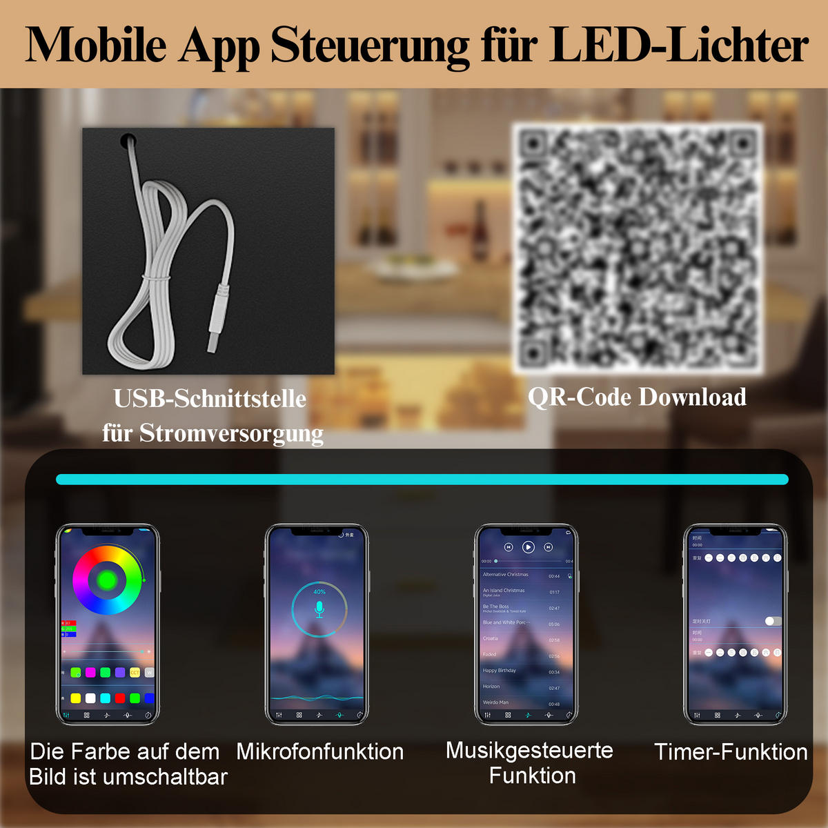 ESSTISCH in Holzoptik Ausziehbarer Küchentisch mit Stauraum und LED, für Küche & Esszimmer - Weiß, Holzwerkstoff (80/110/75cm) - STILVORA