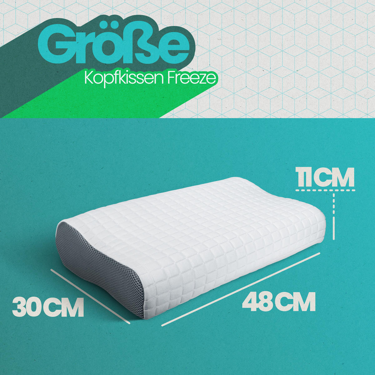 KOPFKISSEN Freeze mit Kühl-Effekt 30x48 cm - Weiß, Textil (32/48cm) - Bestlivings