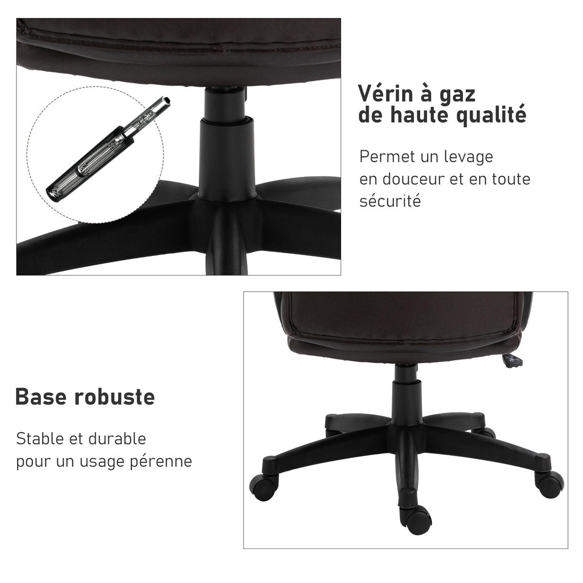 CHEFSESSEL DE-11873 mit Wippfunktion & höhenverstellbar Schokolade - Braun, Metall (73/115/64cm) - ComfortXL