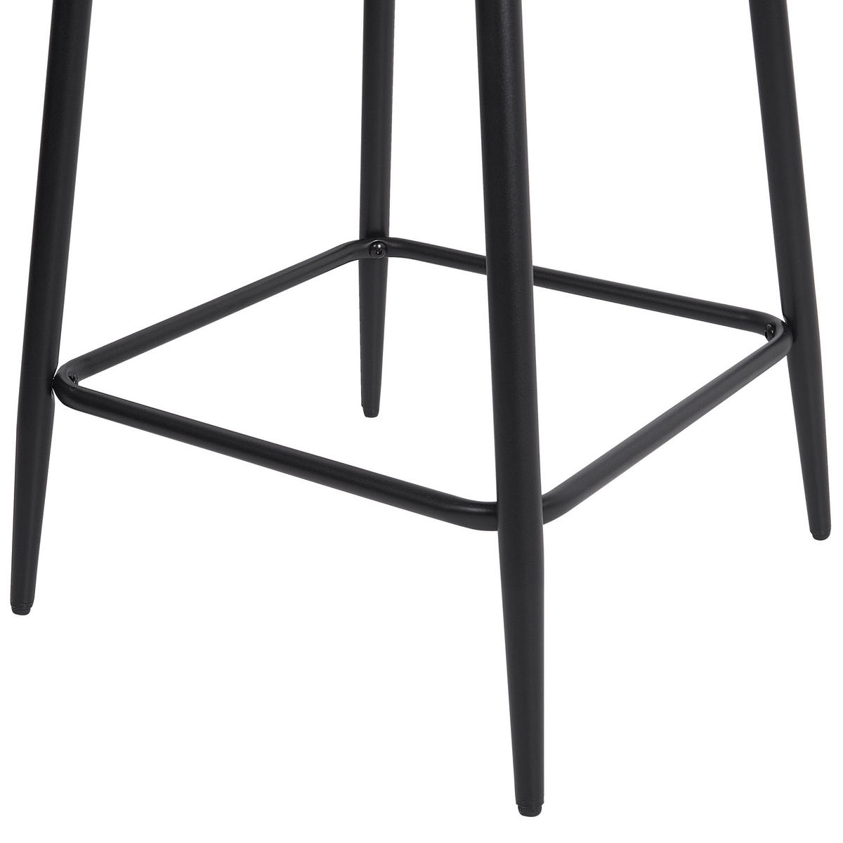 BARSTÜHLEN 2er-Set Hellbeige Dubrovnik - Beige/Schwarz, Textil (49/94/52cm) - Beliani