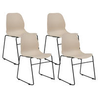 ESSZIMMERSTUHL 4er-Set Kunststoff Beige Panora - Beige, Kunststoff/Metall (44/80/50cm) - Beliani