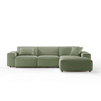 ECKSOFA RANI Grün Cord - Schwarz/Grün, Kunststoff/Textil (299/189cm) - KAWOLA