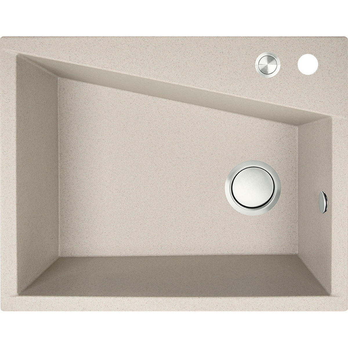 EINBAUSPÜLE Grenada Beige, Einzelbecken, 48/60/22,7 cm - Beige, Stein (48/22.7/60cm) - bad land