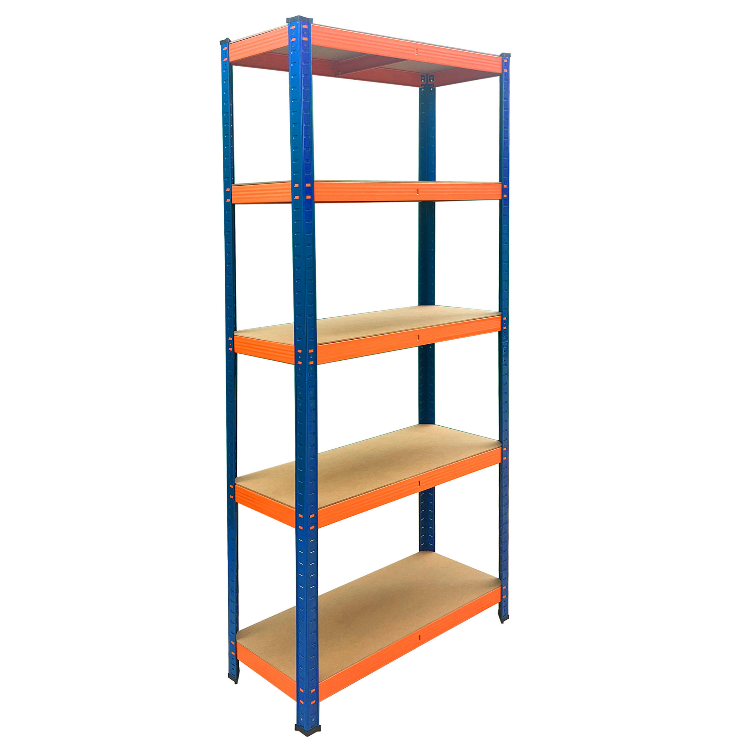 Relaxdays REGÁL modrá oranžová 5 polic kov 180 cm