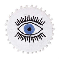 BADEMATTE Eye See You rund 60 cm, Baumwolle - Weiß, Textil (60/60cm) - Homescapes